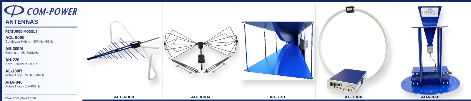 Antennas - Horn, Biconical, Loop, Combilog And More!