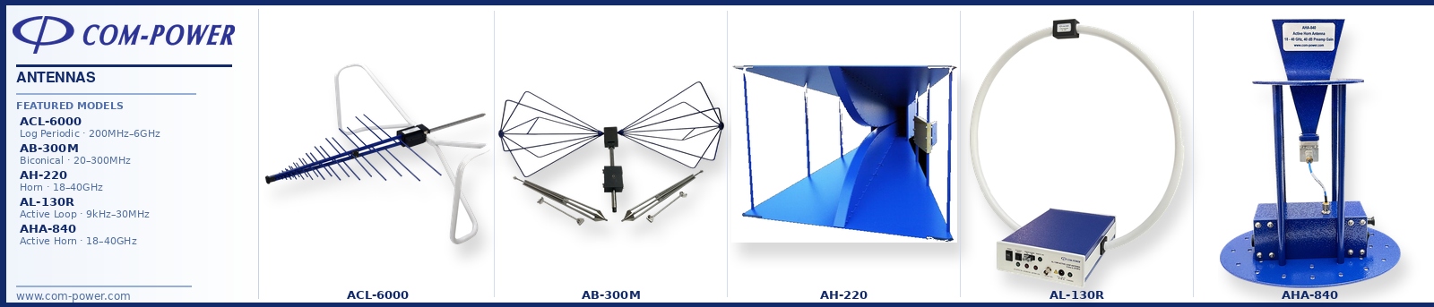 Antennas - Horn, Biconical, Loop, Combilog And More!