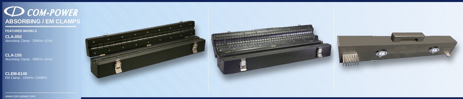 Absorbing Clamps & EM Clamps for EMI/EMC Emissions and Conducted Immunity Testing