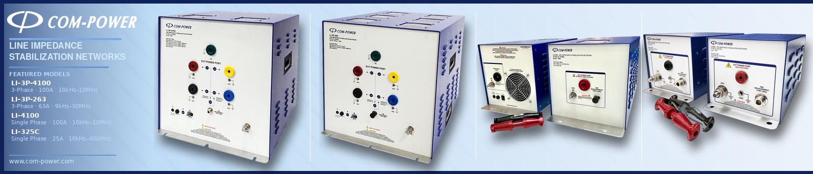 Line Impedance Stabilization Networks (LISNs) For 9 kHz to 400 MHz Frequency Ranges