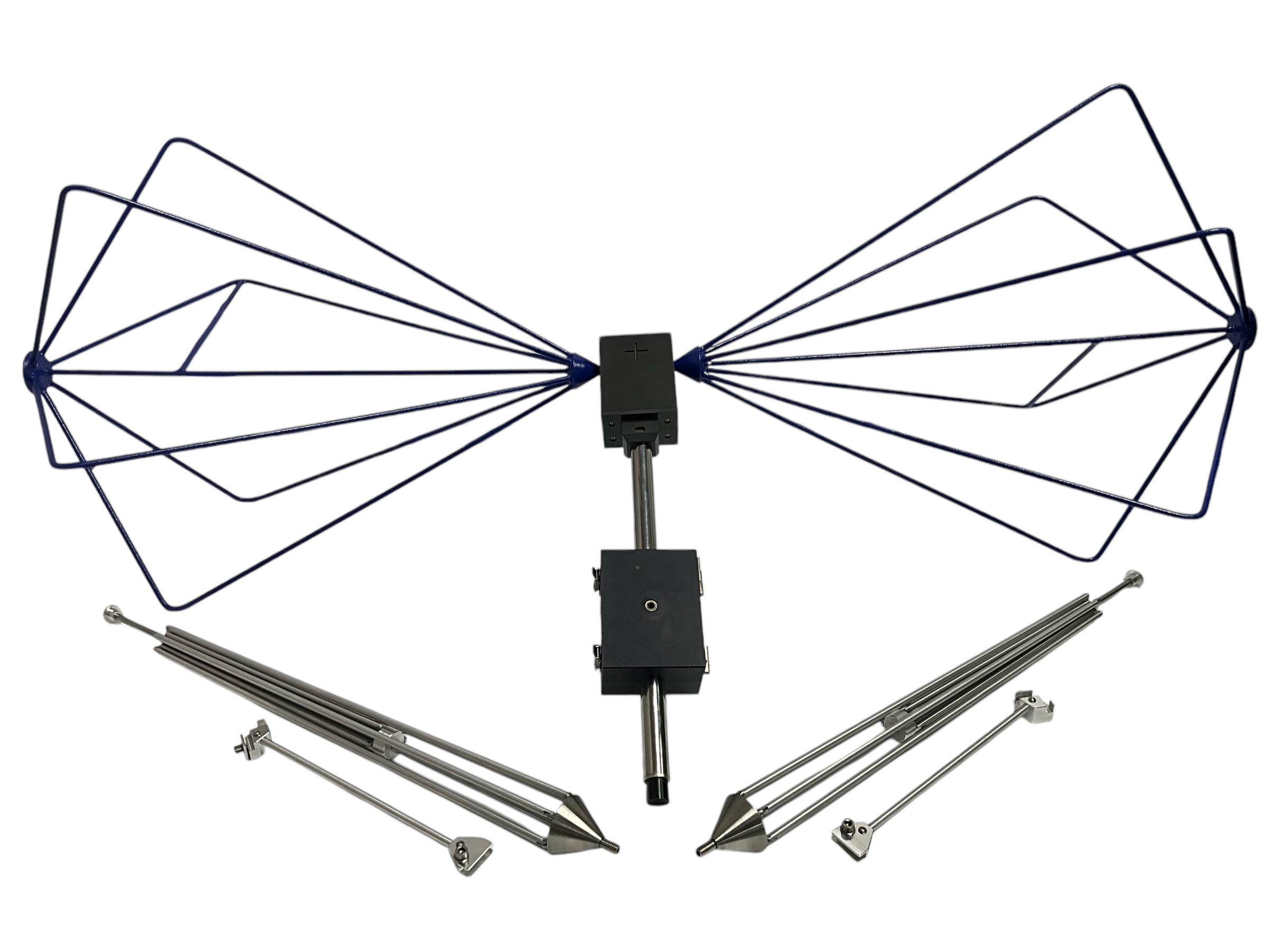 The AB-300M Biconical Dipole Antenna operates from 25 MHz to 300 MHz for EMI and immunity tests