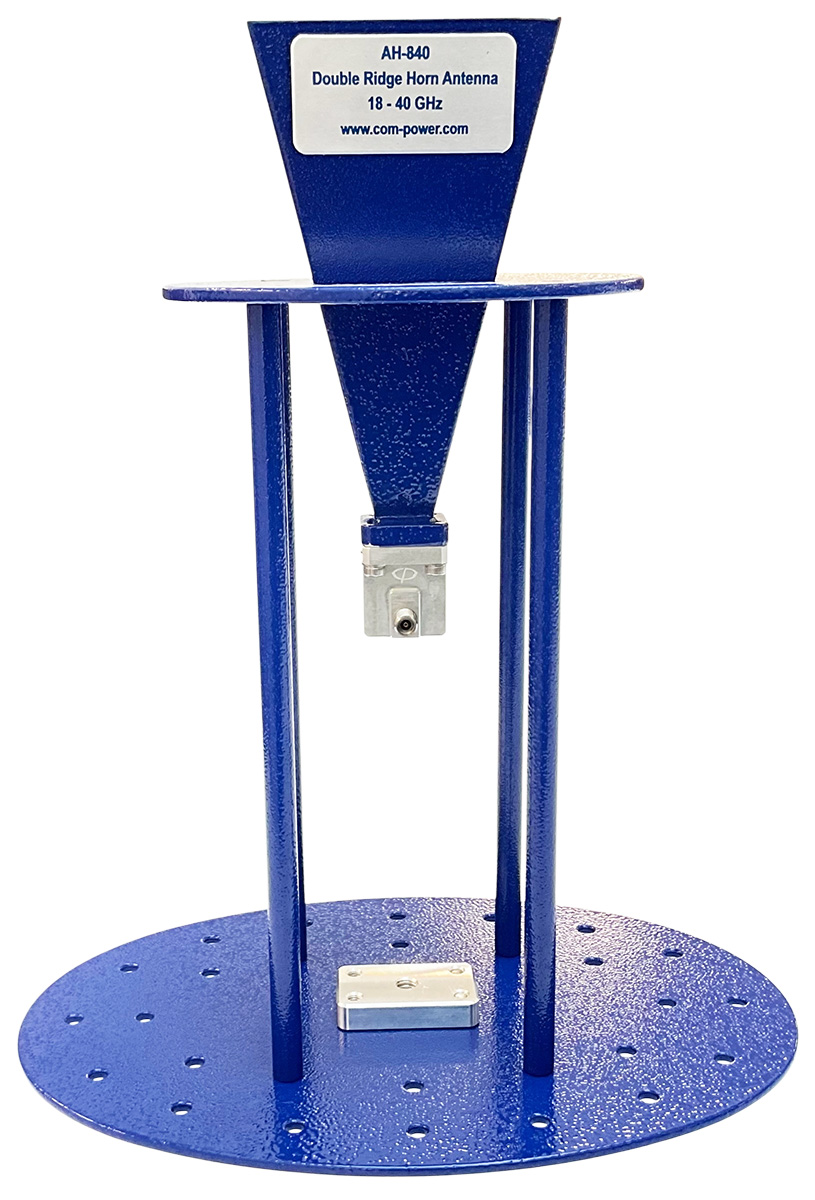 The AH-840 horn antenna operates from 18 to 40 GHz for EMI and immunity test setups