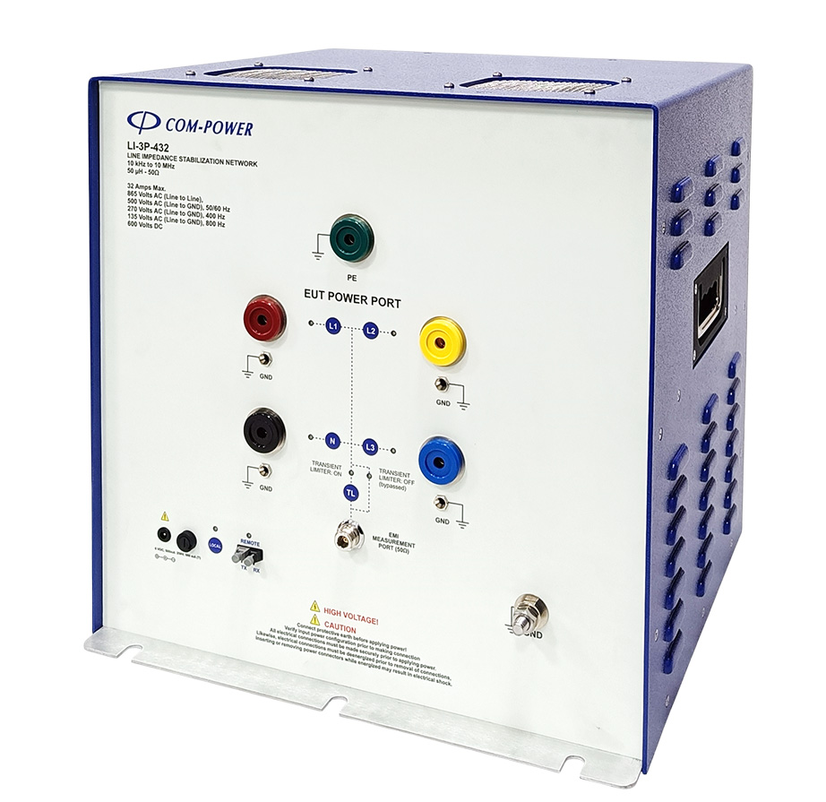 LI-3P-432 V2.0 32 Amps 3-Phase LISN for MIL-STD-461 Conducted Emissions