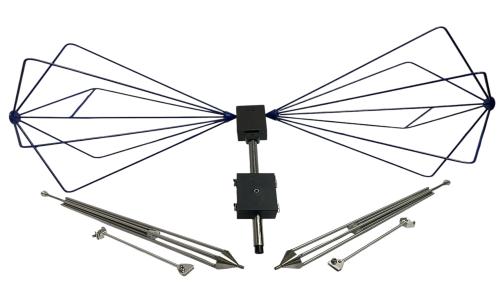 The AB-300M Biconical Dipole Antenna operates from 25 MHz to 300 MHz for EMI and immunity tests