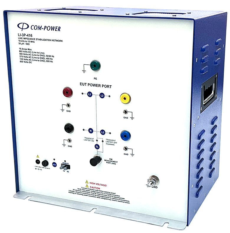 Com-Power LI-3P-4X three-phase LISN for MIL-STD-461 CE102 testing