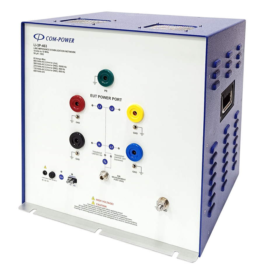 Com-Power LI-3P-4X three-phase LISN for MIL-STD-461 CE102 testing